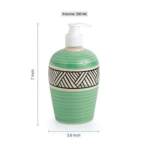 Exclusivelane Sea Green Sky 3 Piece Ceramic Bathroom Accessories Set Of 3 (Soap Tray, Ceramic Toothbrush Holder For Bathroom,